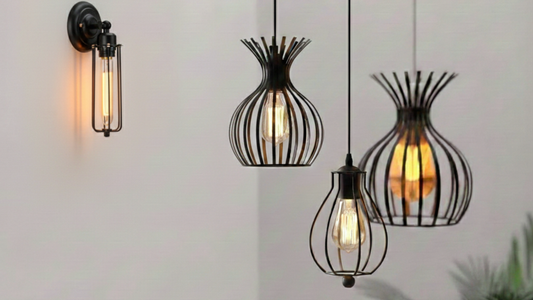 Abat-jour industriel en forme de cage : idées et inspirations déco
