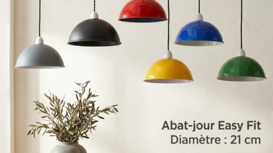 LEDSone Abat-jour Suspendu Dôme Métal 21cm pour Plafonnier