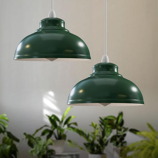 Abat jour pour plafonniers retro industriel métal vert 29 cm – Suspension vintage~1873