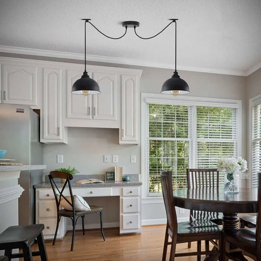 Plafonniers suspendus pour salon 2 têtes suspendues ~1641