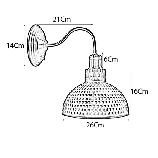 D26cm Applique Murale Intérieure Col de Cygne E27 ~1527