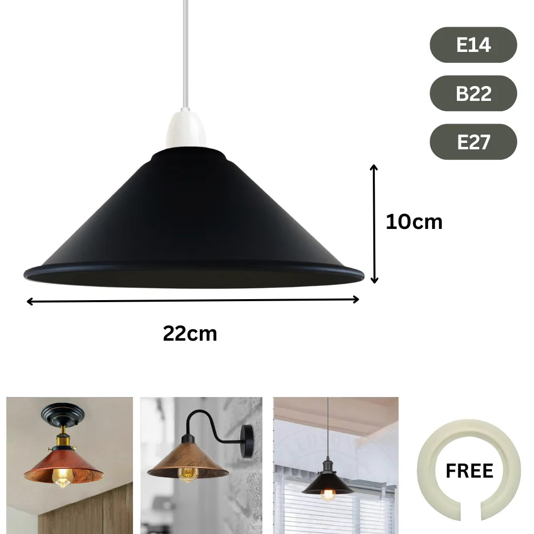 Suspension industrielle en métal noir Mexlite Blackmoon
