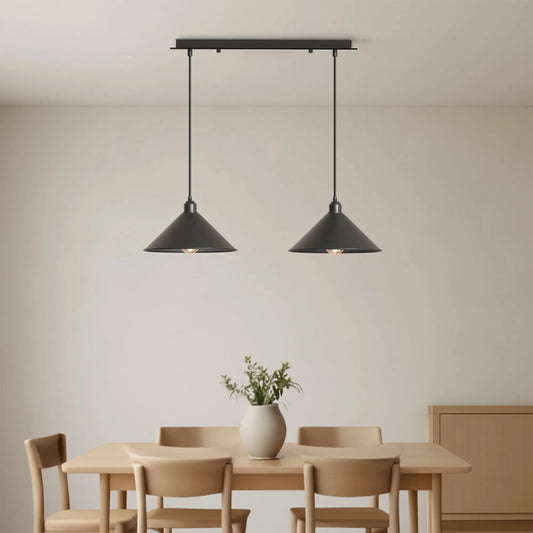 Ceiling-mounted dual pendant light