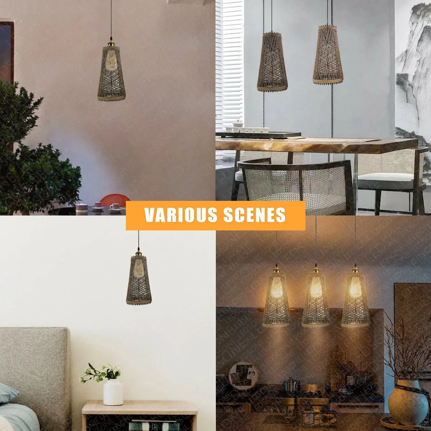 prix bas Suspension Luminaire Rotin .