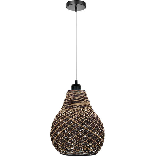 lampadaire avec abat jour en rotin