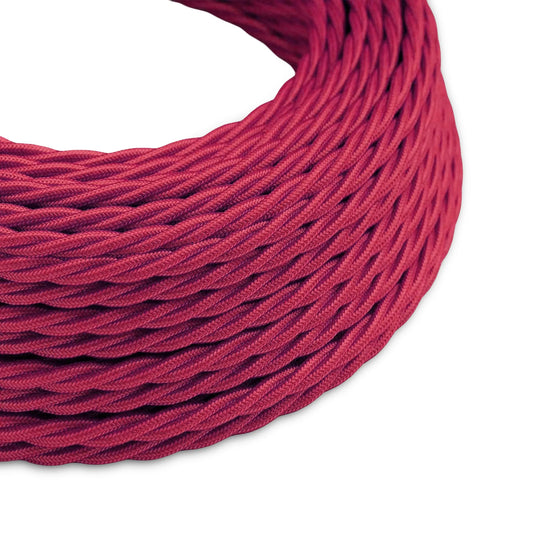 Câble électrique torsadé 1/5/10 m 3 cœurs tissu couleur bordeaux massif 0,75 mm ~ 4815