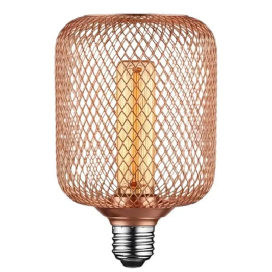 Ampoule LED E27 5W cylindrique spirale décorative métallique avec cage ~1675