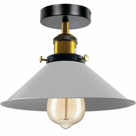 Plafonnier style industriel vintage cône abat jour | E27 ~1690