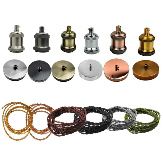 Raccord Plafonnier Tissu Rose Câble Suspension Lampe Support Accessoires ~1760