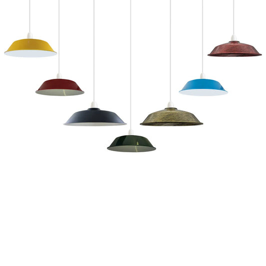 Abat-jour plafonnier style rétro métal incurvé 36 cm ~1776