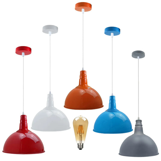 Lampe suspendue industrielle vintage Loft rétro Suspension moderne avec abat-jour ~1822