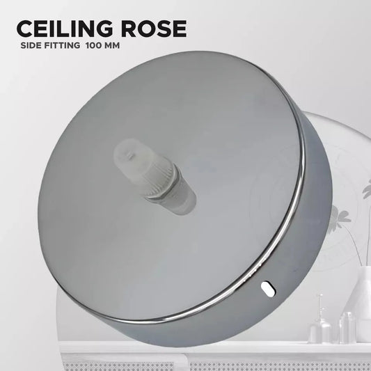 Rosace de plafond chrome - vue de profil