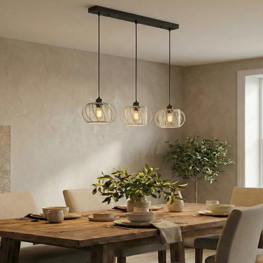 Lampe suspendue en verre cristal 3 lumières ~1880