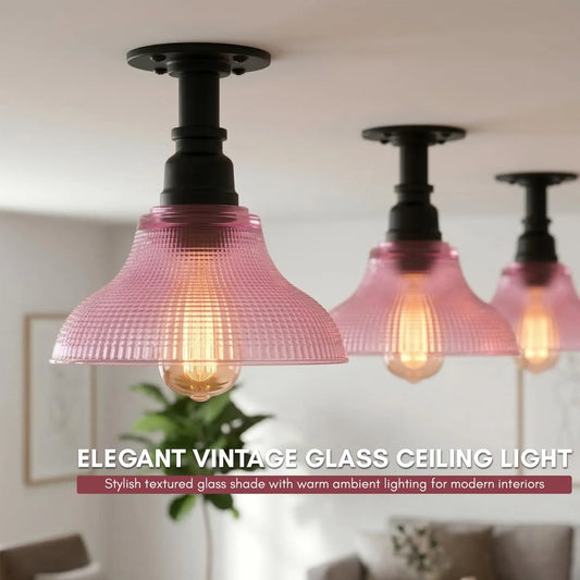 LEDSone Plafonnier Industriel Verre E27 - Design Loft ~2001