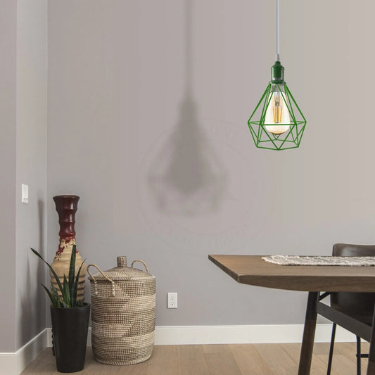 Abat-jour suspension plafond cage métal industriel