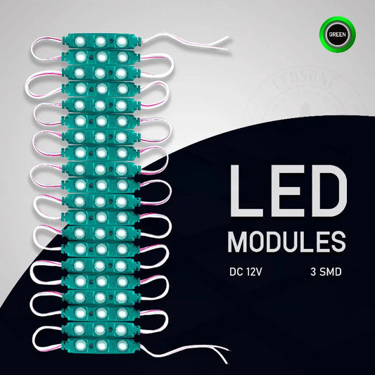 LEDSone Module LED Injection 12V IP65 Haute Puissance – Vert (10 pièces) ~2186