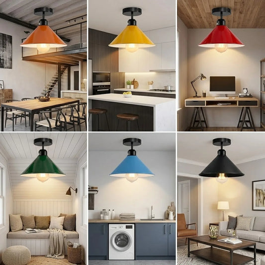 LEDSone Plafonnier Semi-Encastré Industriel E27 – Style Rétro Loft | Métal | Restaurants, Cuisines, Couloirs ~2192