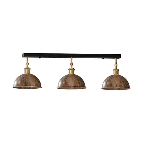 LEDSone Plafonnier Style Loft Industriel Cuivre Brossé | Luminaire Métal 3 Lumières Salon ~2222