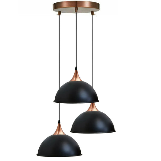 LEDSone Suspension 3 Lampes Industrielle E27 | Luminaire Suspendu Retro ~2256