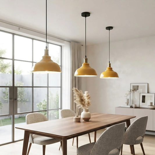Lampe suspendue industrielle en métal E27