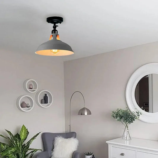 LEDSone Plafonnier Orientable Métal 30 cm Luminaire Semi-Encastré Style Rétro E27 ~2291
