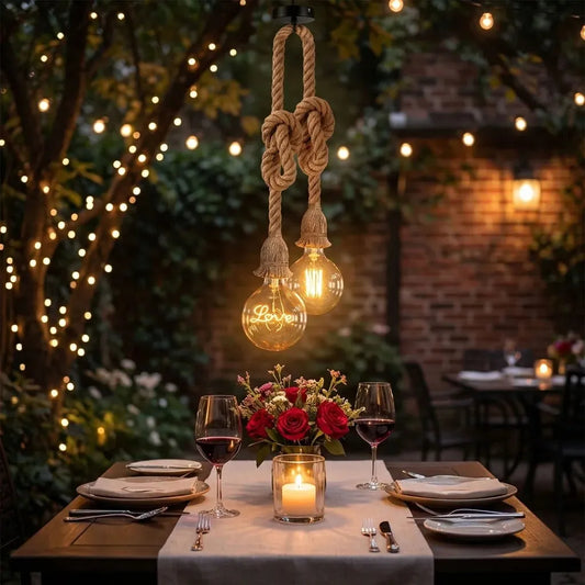 Suspension vintage corde chanvre | E27 corde suspension pour table à manger en lot ~2352