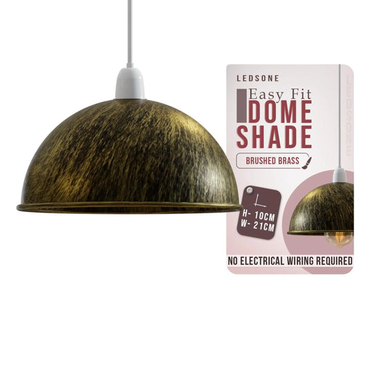 LEDSone Abat-Jour Suspension Plafond Dôme Métal Vintage Industriel Easy-Fit ~2143