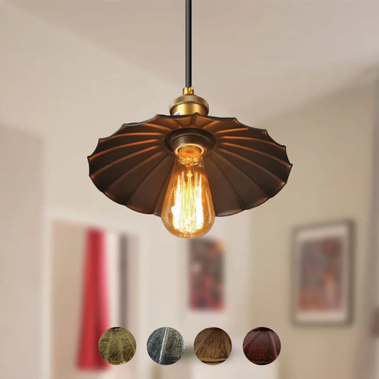 Abat‑jour parapluie industriel Ø22cm | Plafonnier facile à installer E27 ~1688