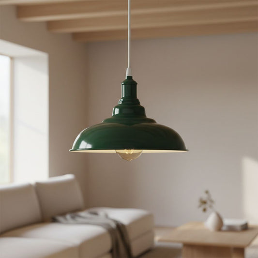 LEDSone Suspension Industrielle Métal E27 — Lustre Loft Vintage Cuisine Salon ~1685