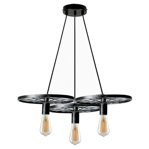 Lustre Industriel Vintage 3 Lumières Cage