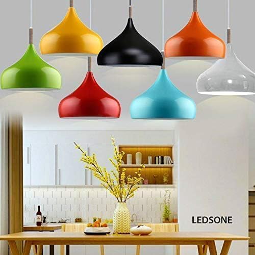 Abat-jour plafonnier suspendu en métal style industriel brillant ~1549