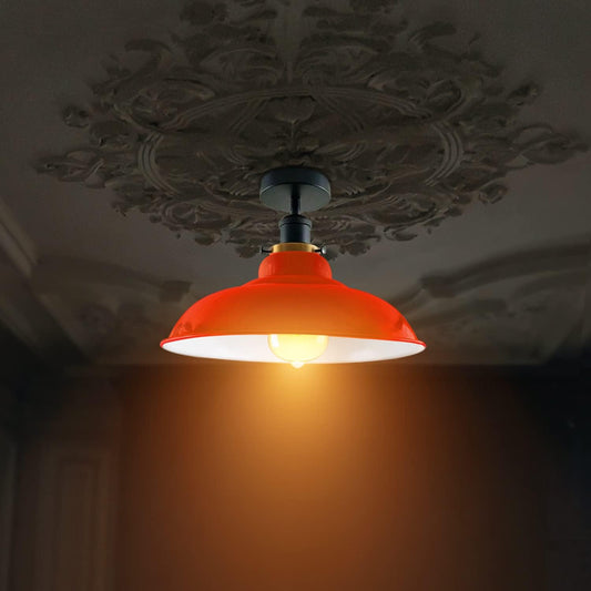 Plafonnier métal semi‑encastré vintage – Style ancien E27 ~1653