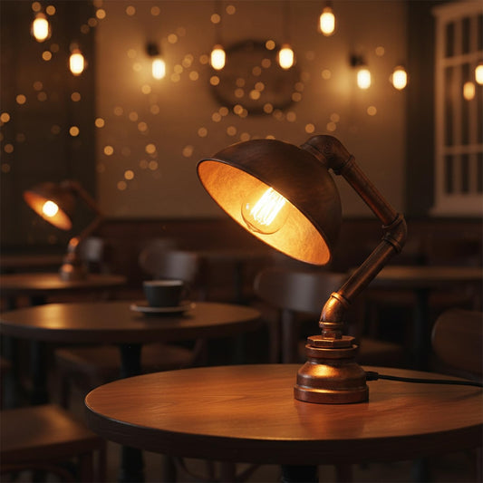 with lamp steampunk table