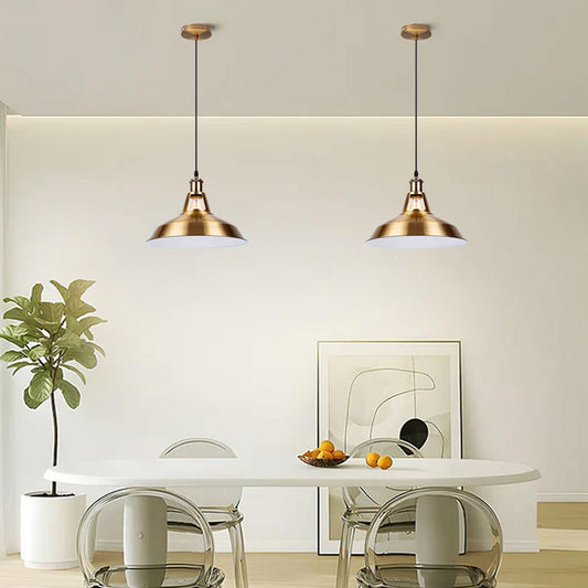 LEDSone Suspension Luminaire Vintage E27 - Laiton Jaune Métal Réglable ~1914