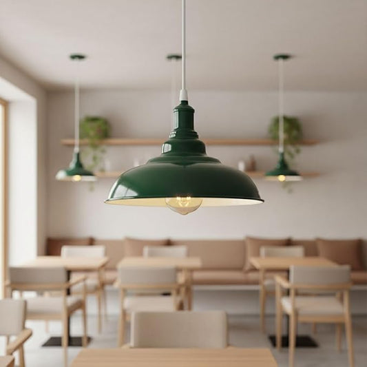 Suspension Industrielle Métal E27 — Lustre Loft Vintage Cuisine Salon, 8 Coloris ~1685