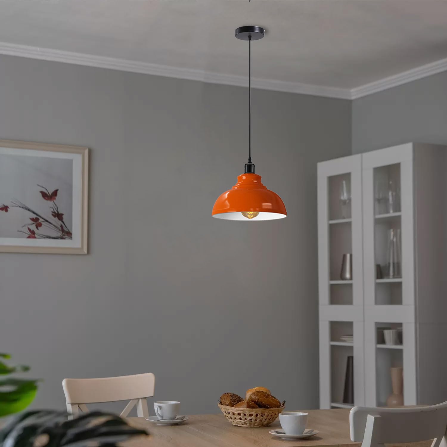 Lampe rétro en métal peint couleur – applique plafond pour chambre, bar ou restaurant