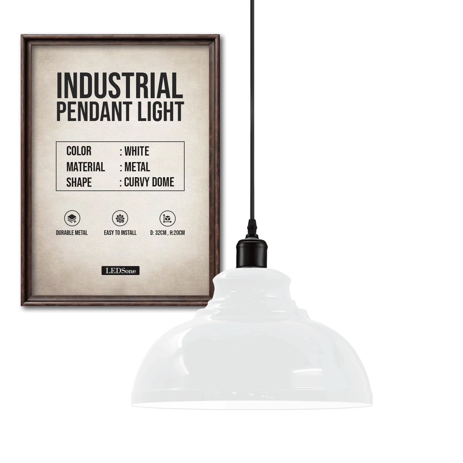 Suspension métal noir
Suspension rétro LED
Lampe suspendue design