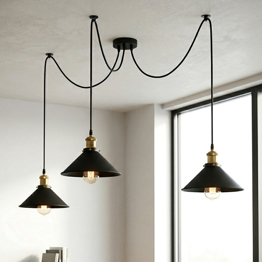 Suspension araignée multi flamante pieuvre noire ~1634