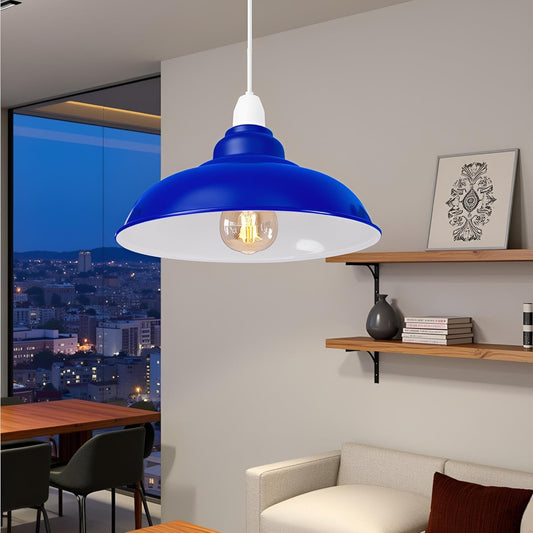 lampe abat‑jour métal bleu