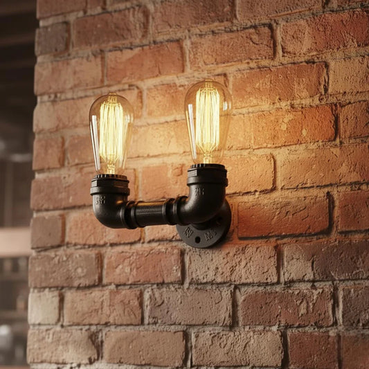 LEDSone Applique murale industrielle pour pipe à eau steampunk - Applique loft rétro vintage E27~2148