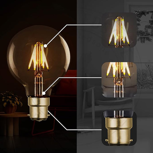 LED Equivalent Bulbs G80 60W 3 Pack Base B22 ~2081