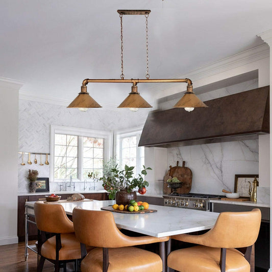 LEDSone Barre lumineuse 3 voies style rétro steampunk industriel avec abat-jour en métal ~ 1502