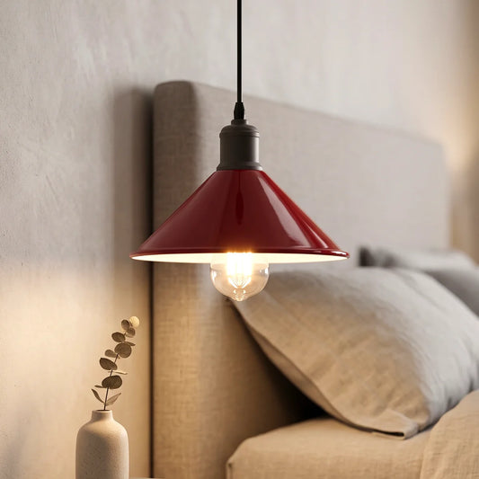 LEDSone Suspension Industrielle Conique Métal 22cm – Style Entonnoir Rétro ~2241