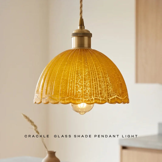 LEDSone Suspension Céramique Blanche - Lustre Festonné et Laiton ~2326