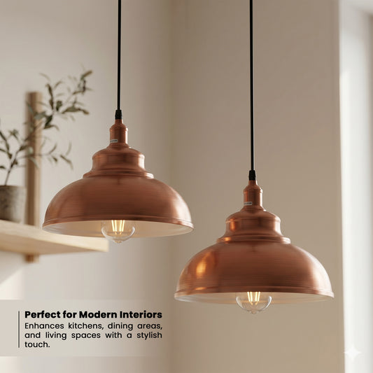 LEDSone Suspension Luminaire Industrielle - Lustre Vintage Dôme - métal réglable 1m ~2103
