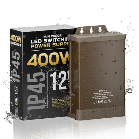 IP45 DC 12V 400W 33,3A imperméable extérieur LED Driver AC 190-240V ~1847