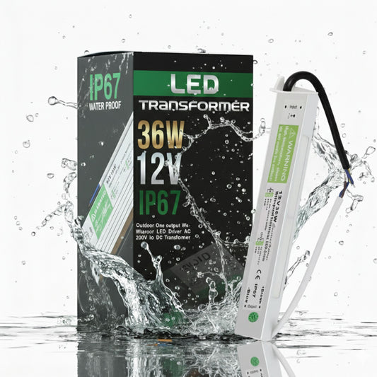 Transformateur LED 12V 3A 36W Étanche IP67 – Adaptateur Secteur Extérieur 110-260V~1853