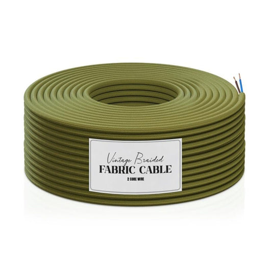 Câble flexible vintage 2 noyaux vert armée 0,75 mm 1m/5m/10m ~ 3027