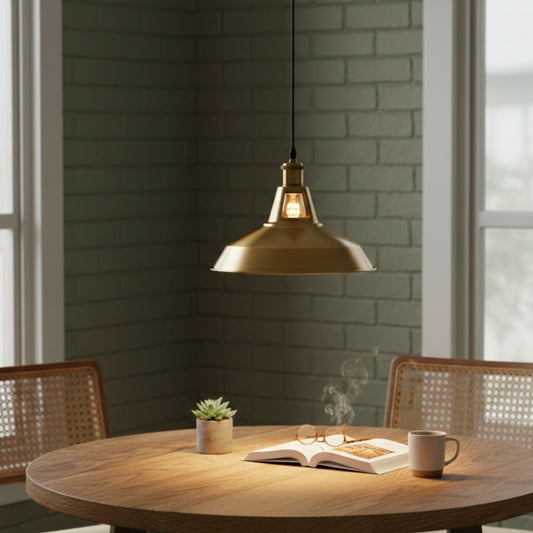 LEDSone Suspension Luminaire Vintage E27 - Laiton Jaune Métal Réglable ~1914