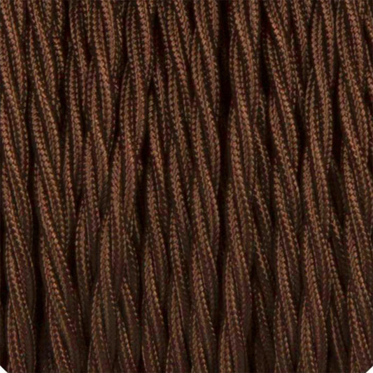 Câble flexible tissu électrique vintage torsadé marron 5 m 3 cœurs 0,75 mm -1151